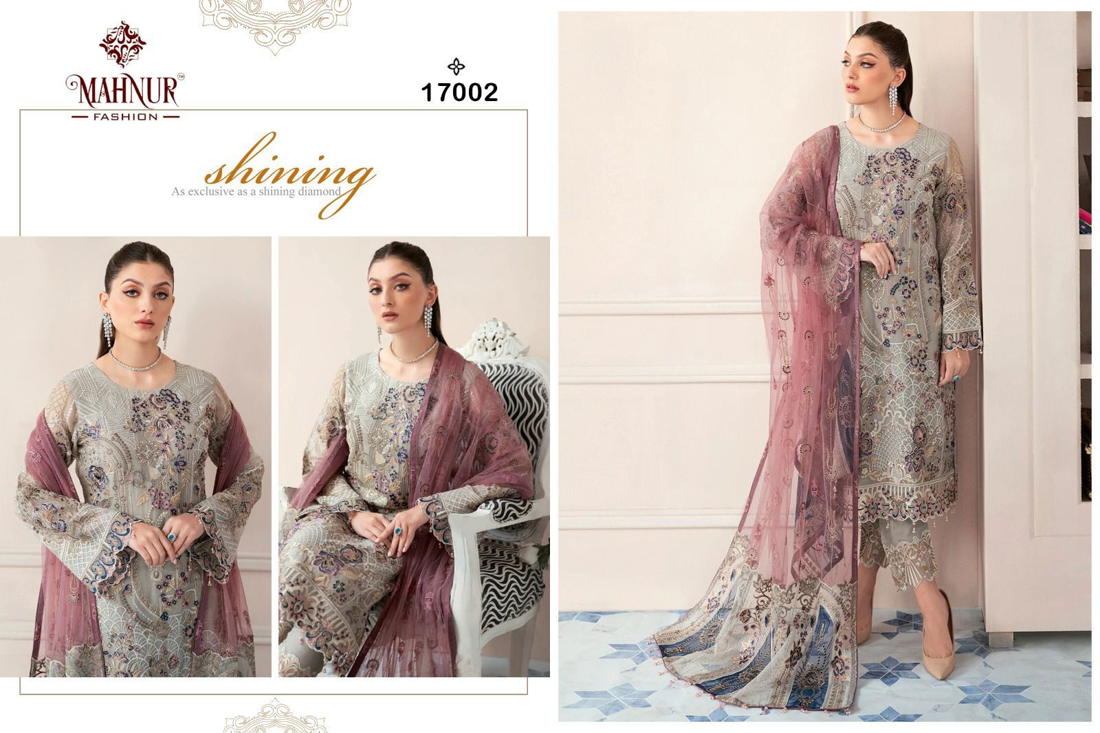 MAHNUR VOL 17 Function Wear Wholesale Pakistani Dress Material Catalog